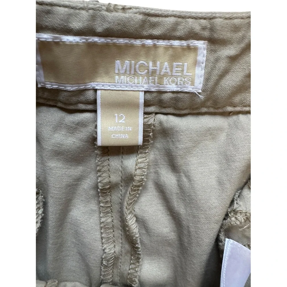 Michael Kors Pants Womens 12 Tan Excellent Zipper Pockets Straight Leg Trousers